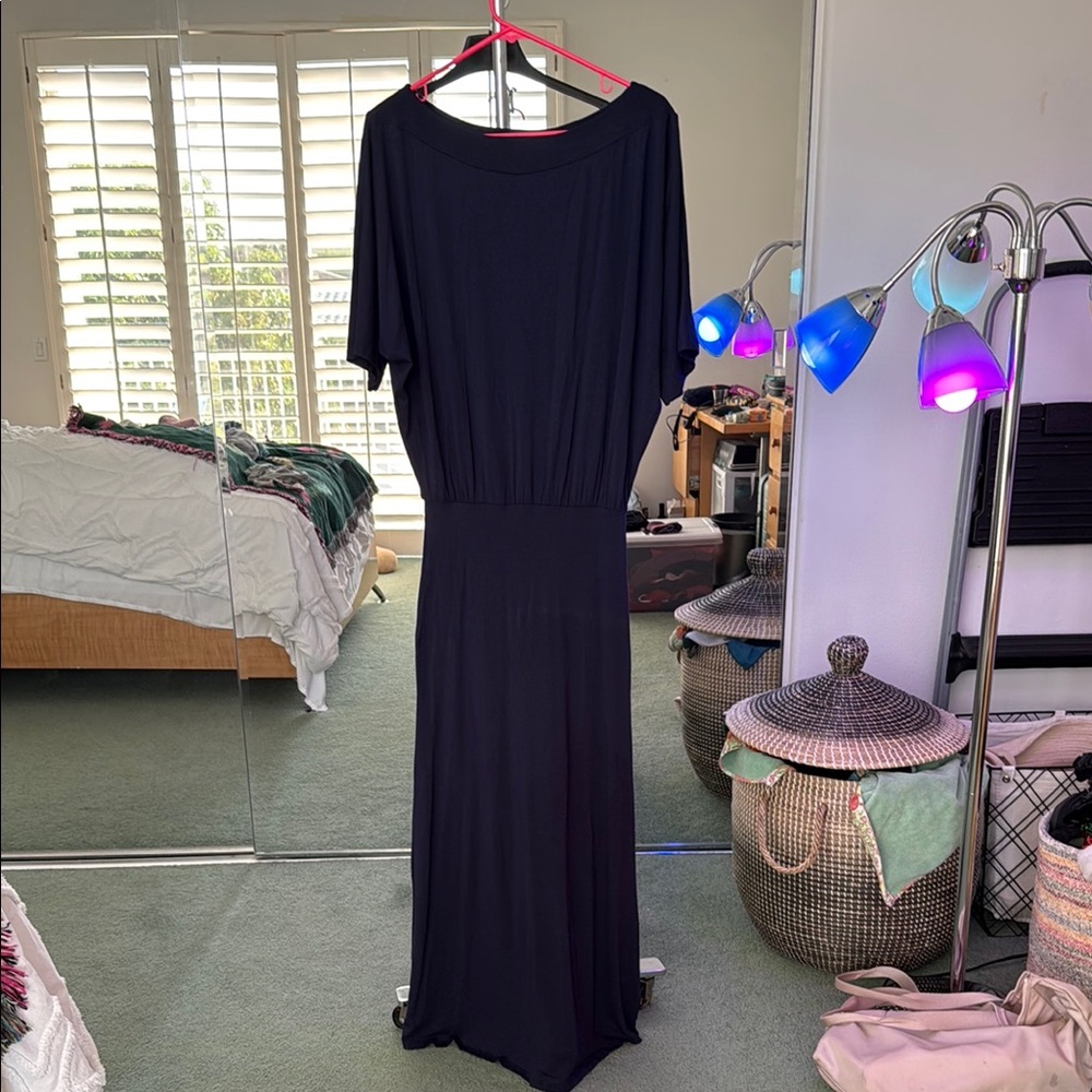Go Couture Blue Dolman Sleeve Maxi Dress